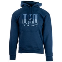 USU Utah State 3D embroidered lettering navy sweatshirt hoodie